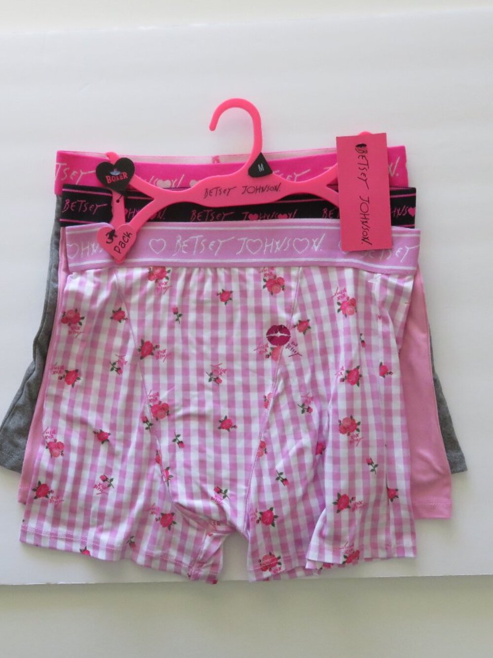 (#112) Betsey Johnson 3-pack Boxer Brief boyshorts Panties